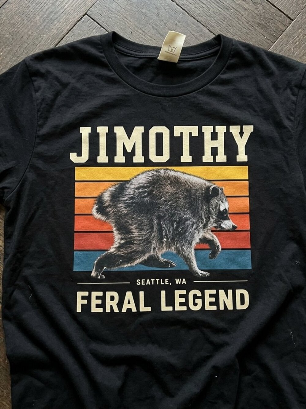 Jimothy Raccoon Seattle Feral Legend Meme T-Shirt black